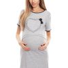 Grey Maternity Nightgown in Maternity Nightwear with Spandex and Viscose