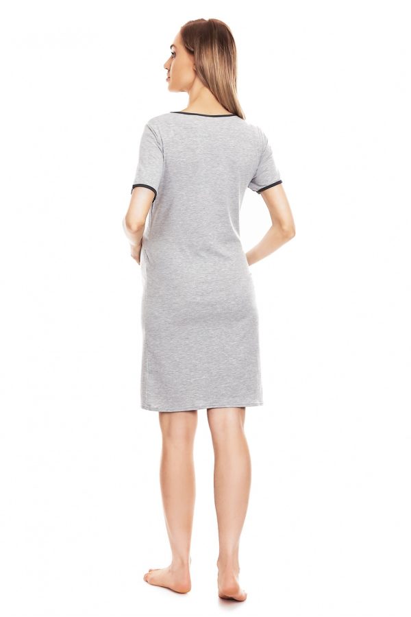Grey Maternity Nightgown in Maternity Nightwear with Spandex and Viscose
