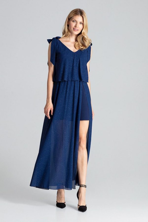 Navy Blue Cocktail Dress in Formal Dresses, Cocktail Dresses with Spandex and Polyester