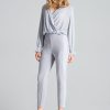 Grey Women Trousers in Pants, Trousers, Shorts with Spandex and Polyester