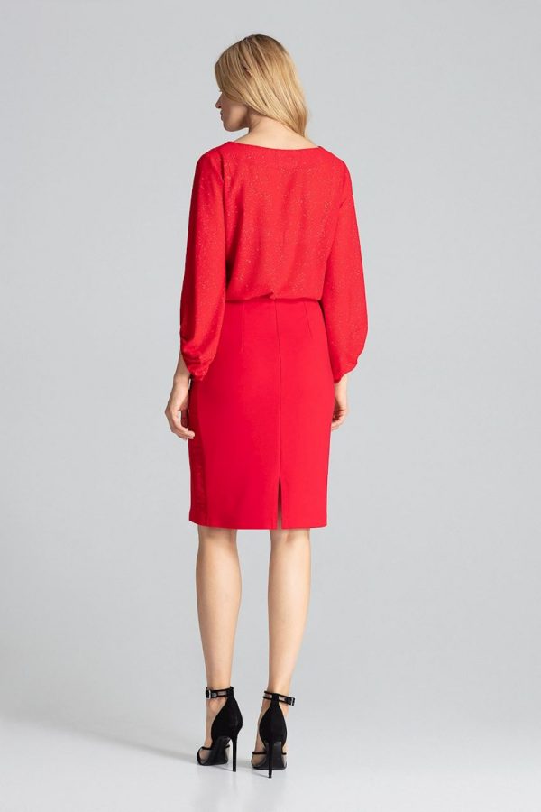 Red Skirt in Skirts with Spandex and Polyester
