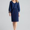 Navy Blue Skirt in Skirts with Spandex and Polyester