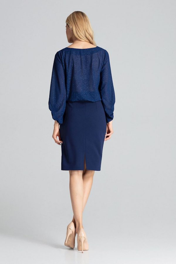 Navy Blue Skirt in Skirts with Spandex and Polyester