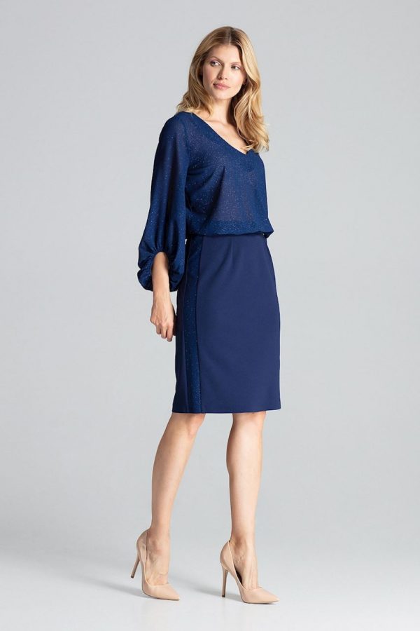 Navy Blue Skirt in Skirts with Spandex and Polyester