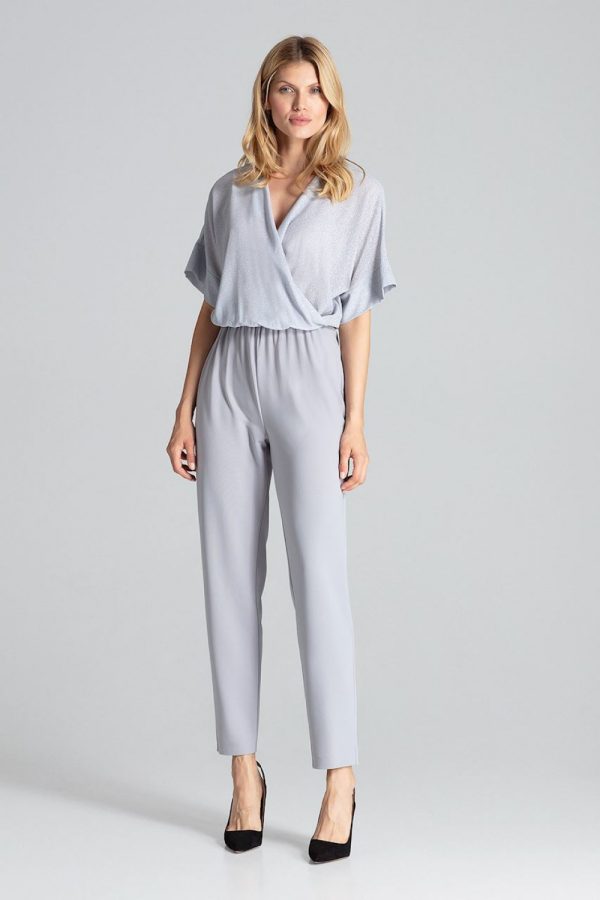 Grey Suit in Playsuits For Women with Spandex and Polyester