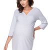 Grey Maternity Nightgown in Maternity Nightwear with Spandex and Viscose