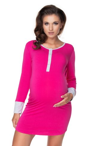 pink maternity nightgown model 138232 PeeKaBoo