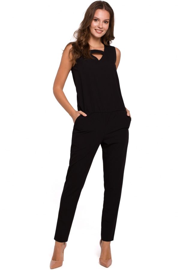Black Suit in Playsuits For Women with Spandex, Polyester and Rayon