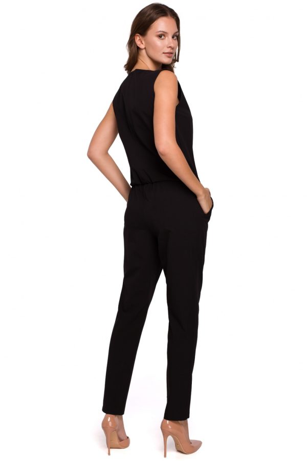 Black Suit in Playsuits For Women with Spandex, Polyester and Rayon