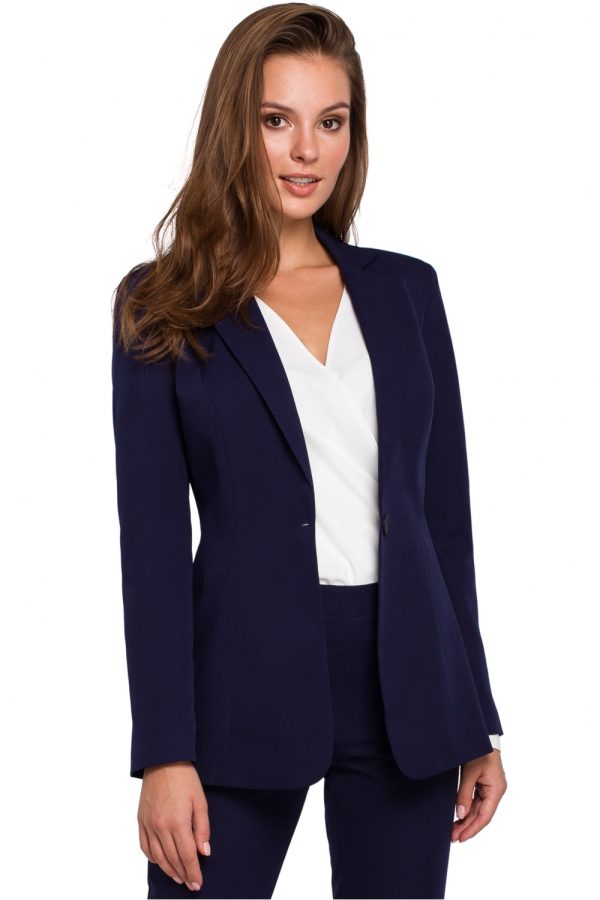 Navy Blue Jacket in Jackets, Vests For Women with Spandex and Polyester