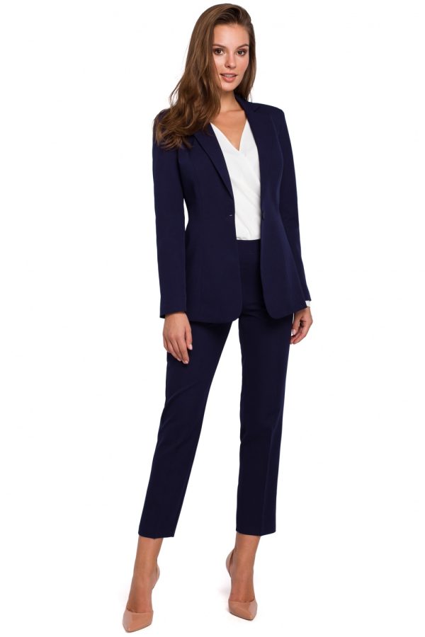 Navy Blue Jacket in Jackets, Vests For Women with Spandex and Polyester