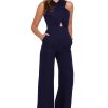 Navy Blue Suit in Playsuits For Women with Spandex and Polyester