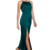 863064 Green Long Dress in Evening Dresses with Spandex and Polyester