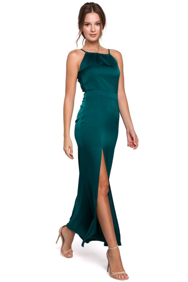 Green Long Dress in Evening Dresses with Spandex and Polyester