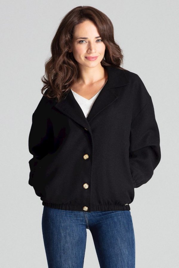 Black Jacket in Women`s Coats, Jackets with Polyester and Viscose