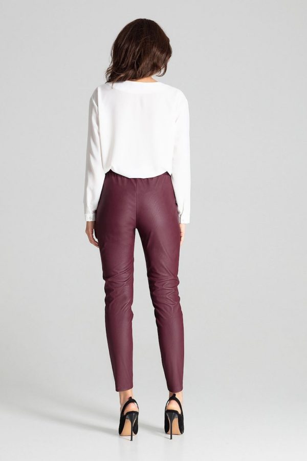 Red Trousers in Casual Pants For Women with Spandex and Polyester