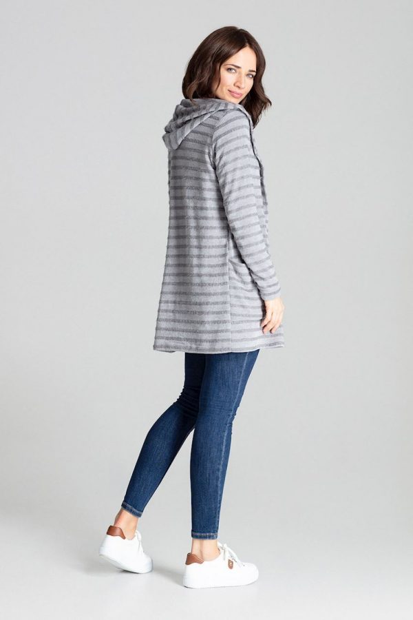 Grey Cardigan in Cardigans For Women, Ponchos with Spandex, Polyester and Viscose