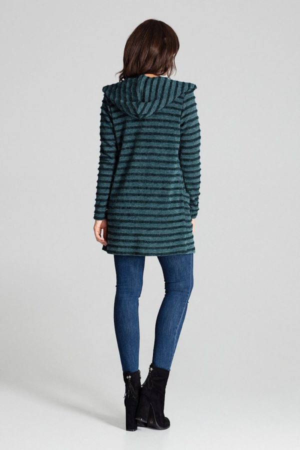Green Cardigan in Cardigans For Women, Ponchos with Spandex, Polyester and Viscose