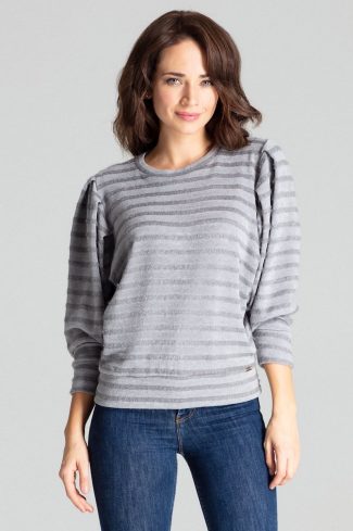 Grey Blouse in Women`s Blouses, Tunics with Spandex, Polyester and Viscose