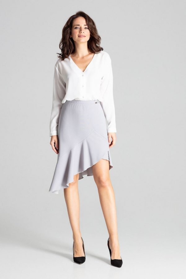 Grey Skirt in Skirts with Spandex and Polyester