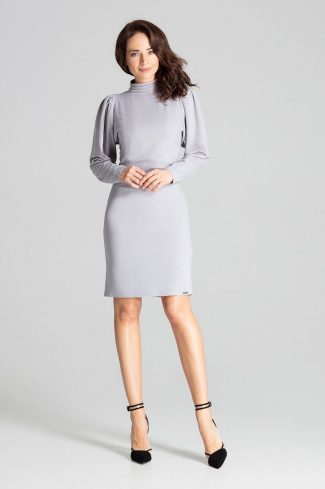 864898.jpg Grey Daydress in Day Dresses with Spandex and Polyester