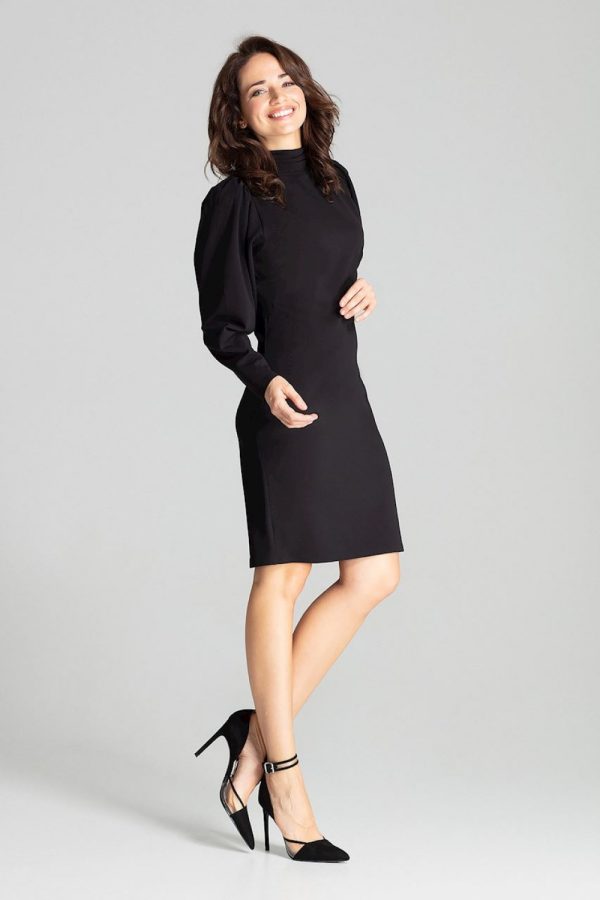 Black Daydress in Day Dresses with Spandex and Polyester