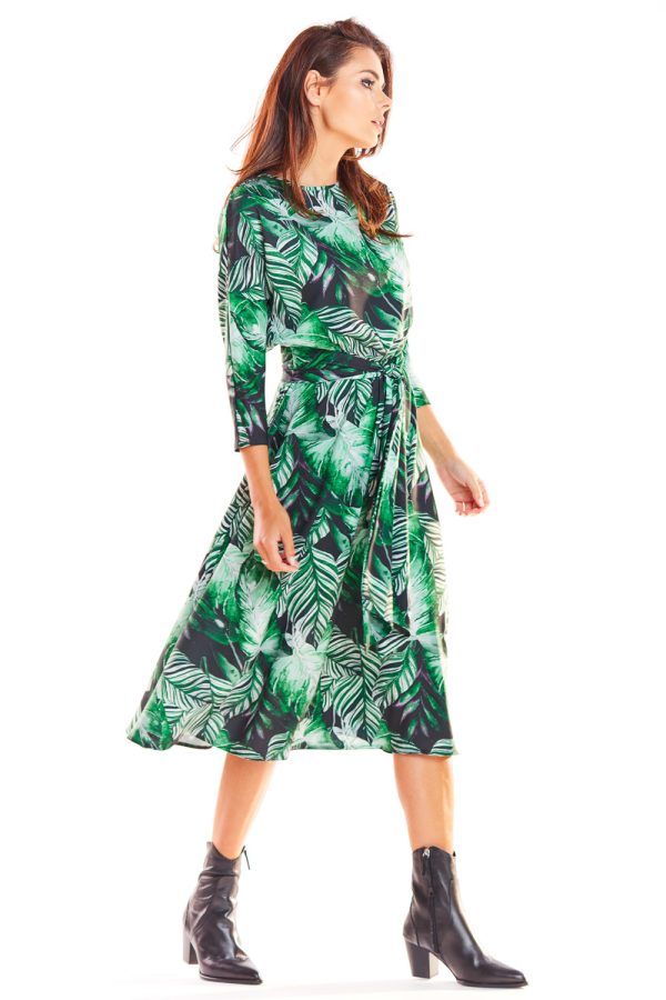 Green Daydress in Day Dresses with Spandex and Polyester