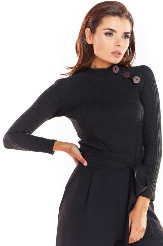 Black Jumper in Sweaters, Pullovers, Jumpers, Turtlenecks, Boleros, Shrugs with Polyester, Spandex and Viscose