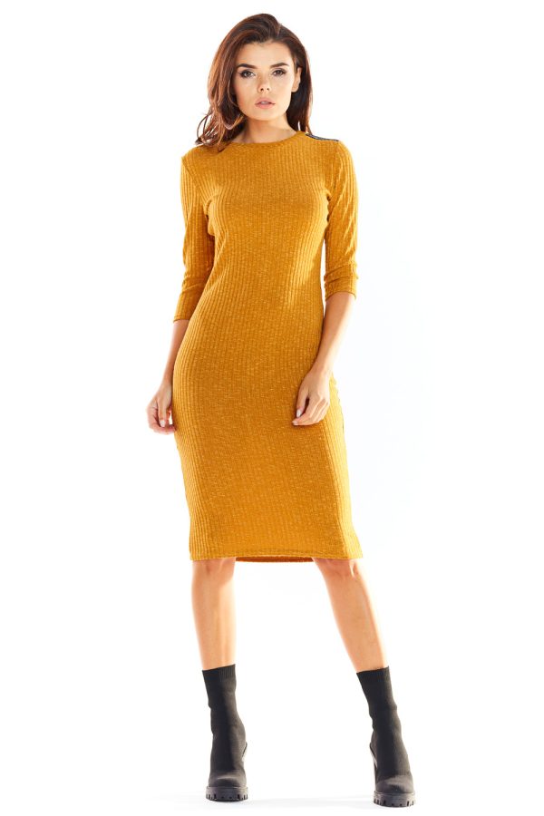 Brown Daydress in Day Dresses with Polyester, Spandex and Viscose