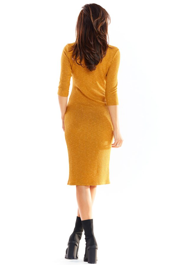Brown Daydress in Day Dresses with Polyester, Spandex and Viscose