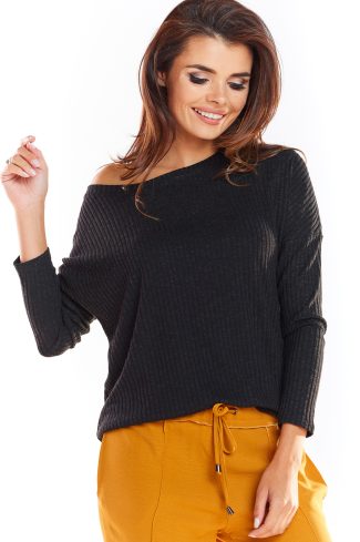 Black Jumper in Sweaters, Pullovers, Jumpers, Turtlenecks, Boleros, Shrugs with Polyester, Spandex and Viscose