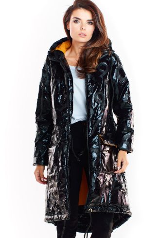 Black Coat in Women`s Coats, Jackets with Polyester