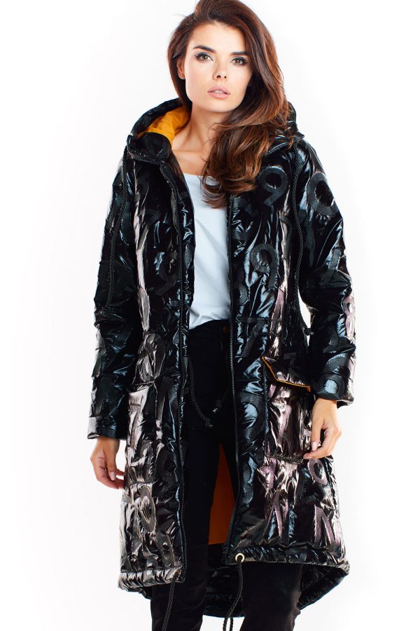 Black Coat in Women`s Coats, Jackets with Polyester
