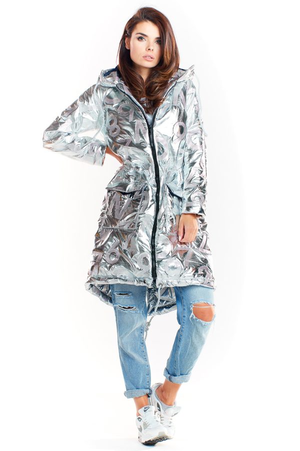 Grey Coat in Women`s Coats, Jackets with Polyester