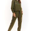 Green Tracksuit Trousers in Women`s Tracksuit Bottoms, Sports Pants with Cotton, Spandex and Polyester