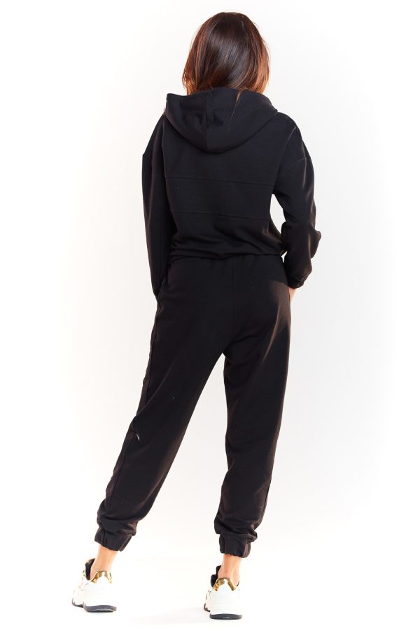 Black Tracksuit Trousers in Women`s Tracksuit Bottoms, Sports Pants with Cotton, Spandex and Polyester