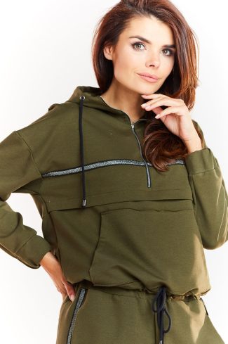 Green Sweatshirt in Sweatshirts For Women with Cotton and Lycra