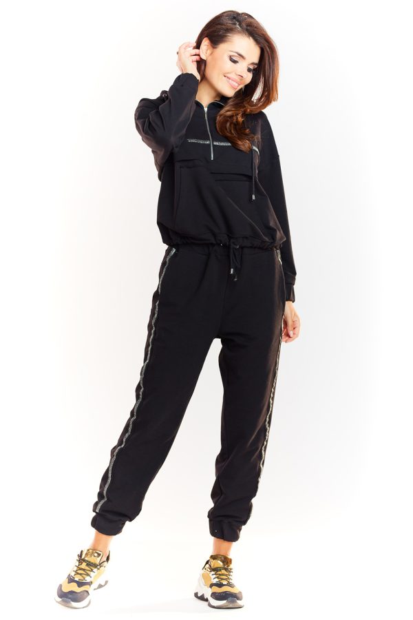 Black Sweatshirt in Sweatshirts For Women with Cotton and Lycra