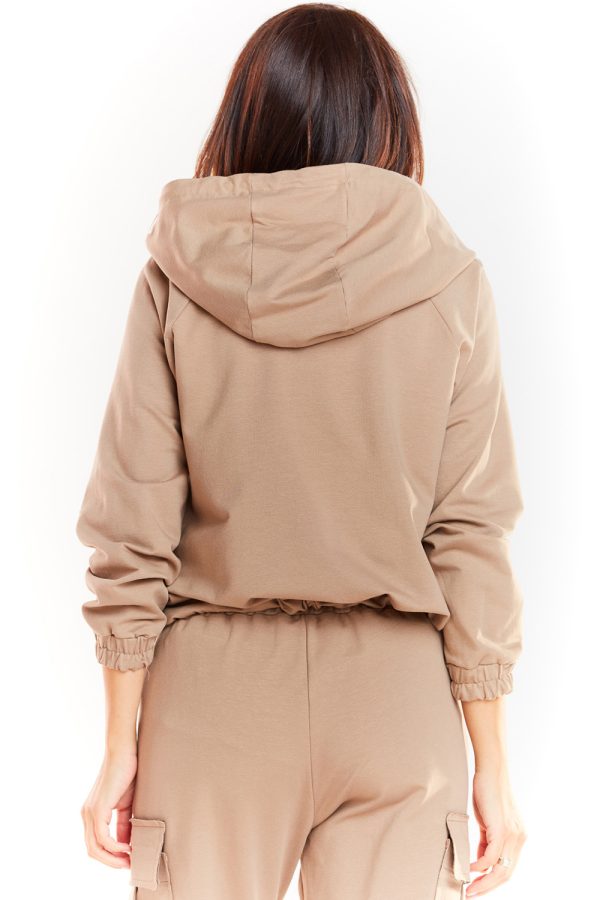 Beige Sweatshirt in Sweatshirts For Women with Cotton and Spandex