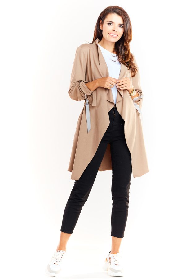 Beige Sweatshirt in Sweatshirts For Women with Cotton, Spandex and Polyester