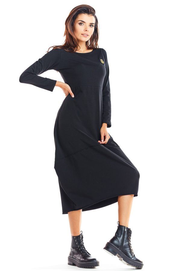 Black Daydress in Day Dresses with Cotton and Lycra