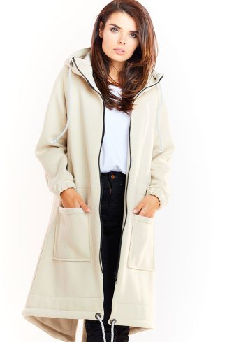 Beige Sweatshirt in Sweatshirts For Women with Cotton and Lycra