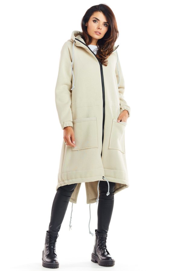 Beige Sweatshirt in Sweatshirts For Women with Cotton and Lycra