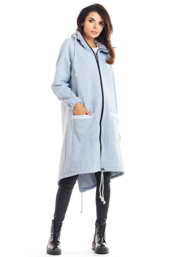 Grey Sweatshirt in Sweatshirts For Women with Cotton and Lycra