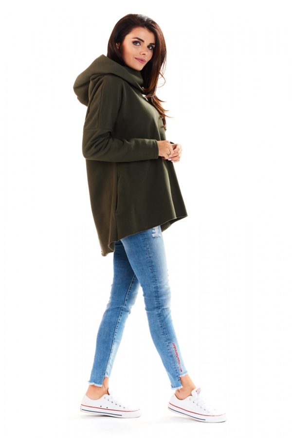Green Sweatshirt in Sweatshirts For Women with Cotton and Spandex