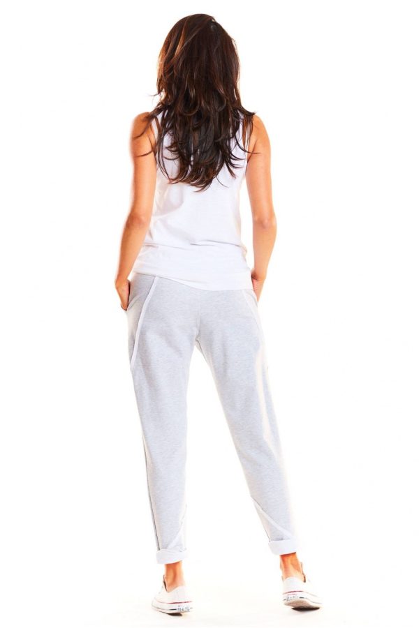 Grey Tracksuit Trousers in Women`s Tracksuit Bottoms, Sports Pants with Cotton, Spandex and Polyester