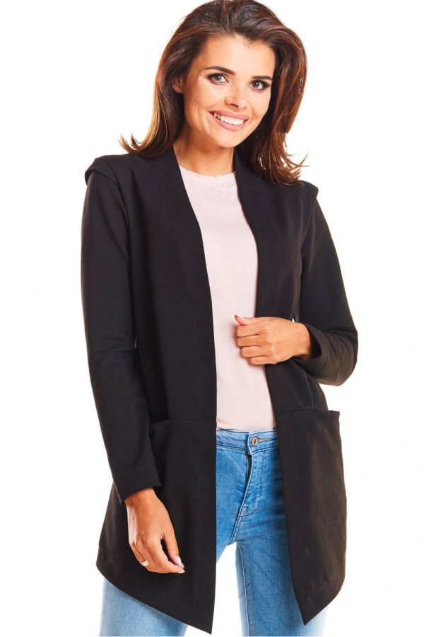 Black Jacket in Jackets, Vests For Women with Cotton, Spandex and Polyester