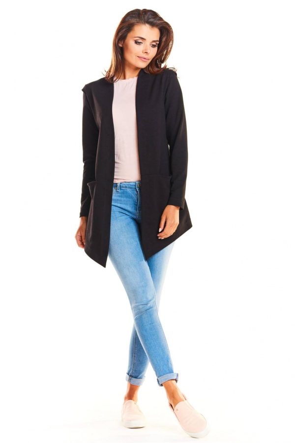 Black Jacket in Jackets, Vests For Women with Cotton, Spandex and Polyester