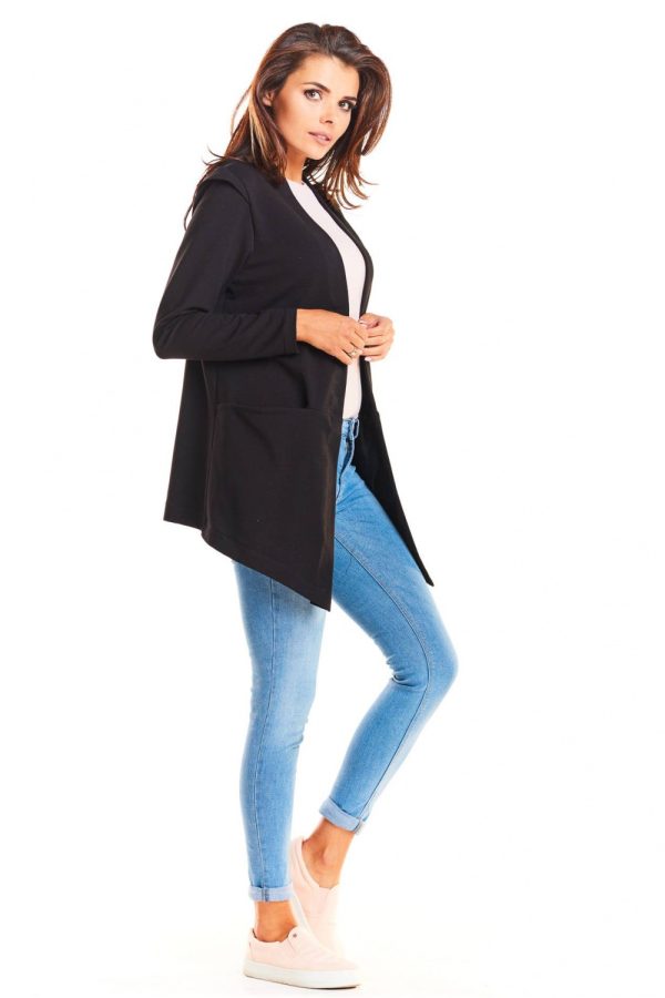 Black Jacket in Jackets, Vests For Women with Cotton, Spandex and Polyester