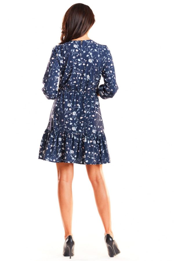 Navy Blue Daydress in Day Dresses with Spandex and Polyester